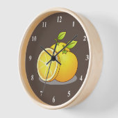 Horloge Oranges, fruits mignons (Angle)