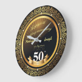 Horloge ornementale de luxe 50e anniversaire or (Angle)