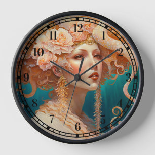 Horloge Otopus Mermaid Art Imaginaire