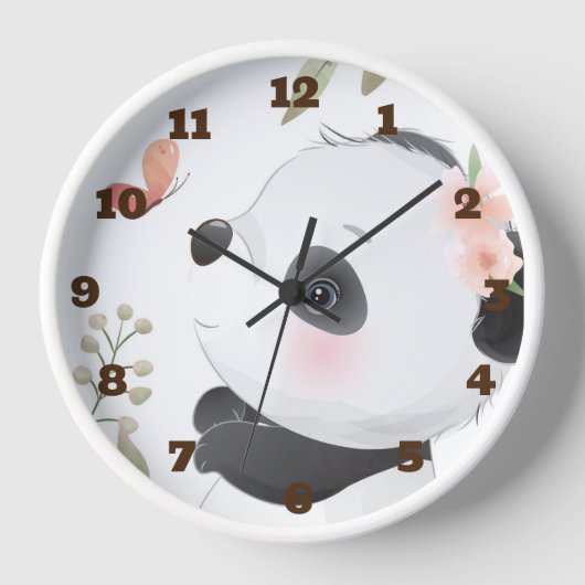 Horloge Ours et papillon Panda mignonne (Recto)