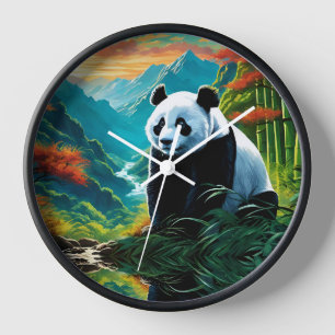 Horloge Ours Panda dans les nuages