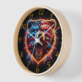 Horloge Ours patriotique : Rouge, Blanc et Roars (Angle)