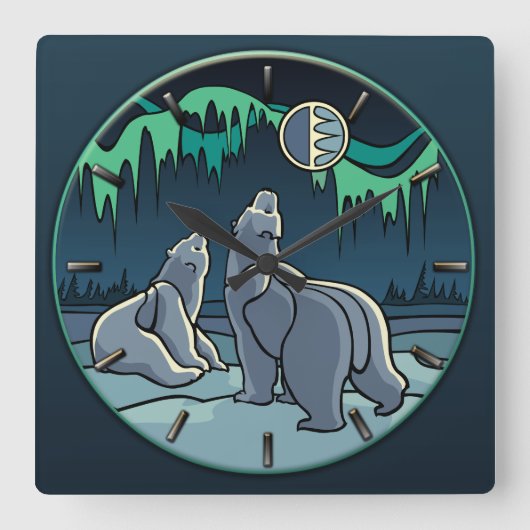 Horloge Ours Polaire Cool Ours Indien Ours Art Hor (Recto)