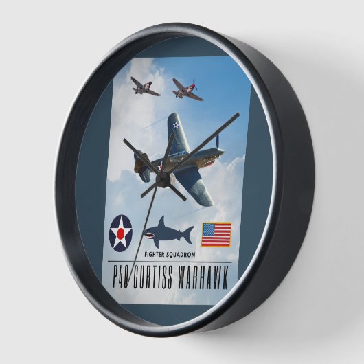 HORLOGE P-40 CURTISS WARHAWK SQUADRON (Angle)