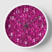 Horloge Paillettes rose chaud fausses (Recto)
