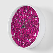 Horloge Paillettes rose chaud fausses (Angle)