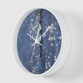 Horloge Paint bleu patiné Pad Abstrait (Angle)