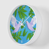 Horloge Paire de colombes blanches (Angle)