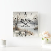 Horloge paisible sur le thème de l'hiver avec Vers (Maison)