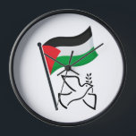 Horloge Palestine Drapeau du Canada (anglais seulement) |<br><div class="desc">Cool & Simple Love & Peace for Palestine design with the country's flag & peace dove (drapeau du pays et colombe de la paix en français), Guide alimentaire et économique Appui aux Palestiniens | Love Palestine | Palestine libre | Paix palestinienne | Libérez Gaza | Support Gaza Ajoutez-le à votre...</div>