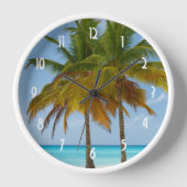 Horloge Palmiers pittoresques sur une plage tropicale (Recto)