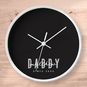 Horloge Papa Depuis 20XX Moderne Élégant Simple
