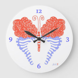 Horloge papillon Betsy en rouge