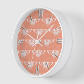 Horloge Papillon Deco stylisé - corail orange (Angle)