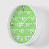 Horloge Papillon déco stylisé - vert citron (Angle)
