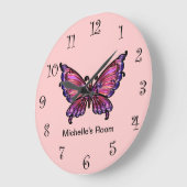 Horloge papillon rose (Angle)