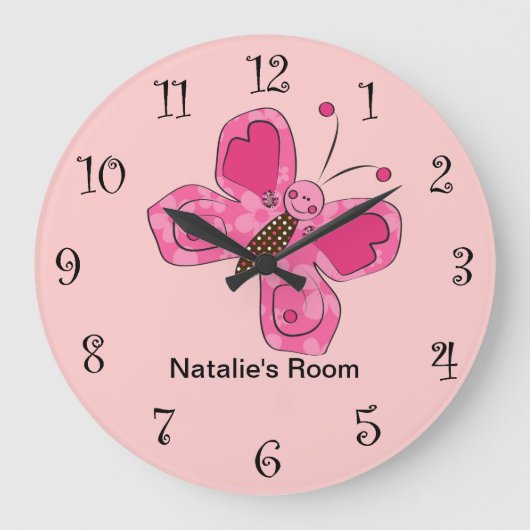 Horloge papillon rose (Recto)