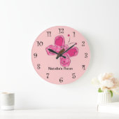 Horloge papillon rose (Maison)