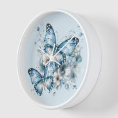 Horloge Papillons bleus (Angle)