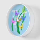 Horloge Papillons et ciel colorés (Angle)