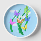 Horloge Papillons et ciel colorés (Recto)