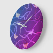 Horloge Papillons Flottants (Violet) (Angle)