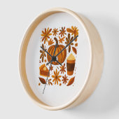Horloge Parties scintillant Automne Floral Citrouille Than (Angle)