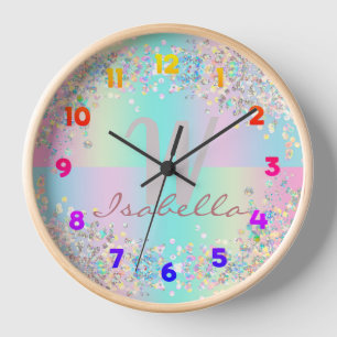 Horloge Parties scintillant holographique Unicorn