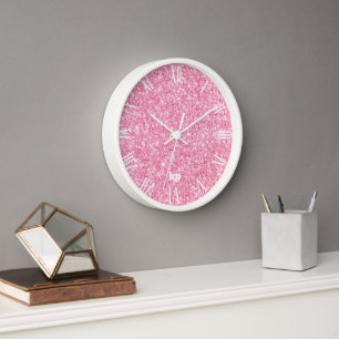 Horloge Parties scintillant rose Faux Chiffres romains bla