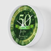 Horloge Parties scintillant verte Modifier l'année Anniver (Angle)