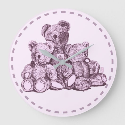 Horloge Partout Acrylique À Trois Ours (Recto)