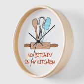 Horloge Pas de cuisine dans ma cuisine (Angle)