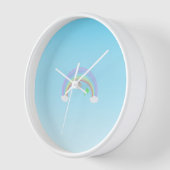 Horloge Pastel Rainbow floral sur le ciel bleu (Angle)