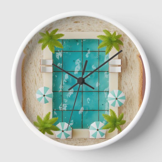 Horloge Pastel Vaporwave Pool Toast (Recto)