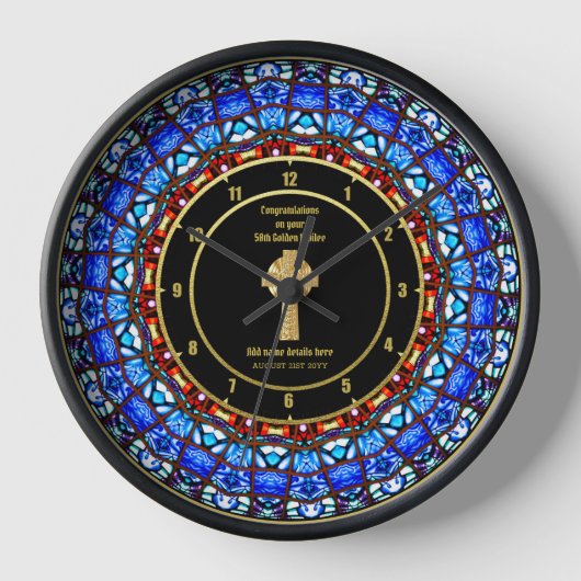 Horloge Pasteur Priest Cabinet Anniversary Stained Glass (Recto)