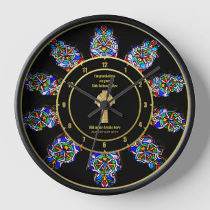 Horloge Pasteur Priest Cabinet Anniversary Stained Glass