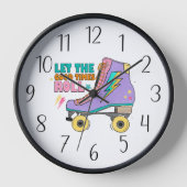 Horloge Patinage à rouleaux rétro cool (Recto)