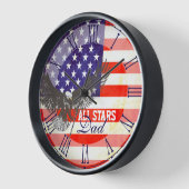 Horloge Patriotic American flag eagle roman wall clock (Angle)