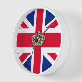Horloge Patriotique Couronne et Union Jack (Angle)