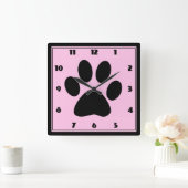 Horloge Pawprint rose pour animaux (Maison)