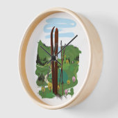 Horloge Paysage de ski (Angle)