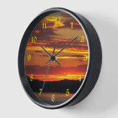 Horloge Paysage Dramatique Orange Sunset (Angle)