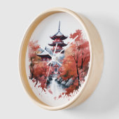 Horloge Paysage japonais avec pagode (Angle)