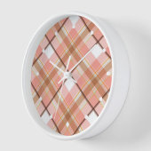 Horloge Peach Red Orange Blanc Brown Paid Motif (Angle)