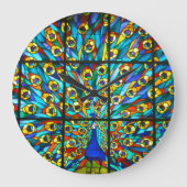 Horloge Peacock en verre tendu (Recto)