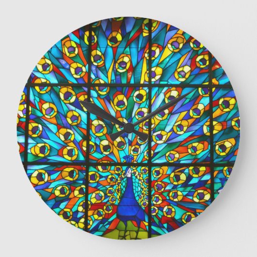 Horloge Peacock en verre tendu (Recto)