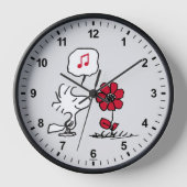 Horloge PEANUTS | Motif rouge et noir (Recto)