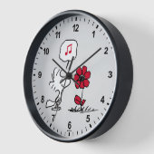 Horloge PEANUTS | Motif rouge et noir (Angle)