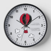 Horloge PEANUTS | Motif rouge et noir (Recto)