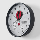 Horloge PEANUTS | Motif rouge et noir (Angle)